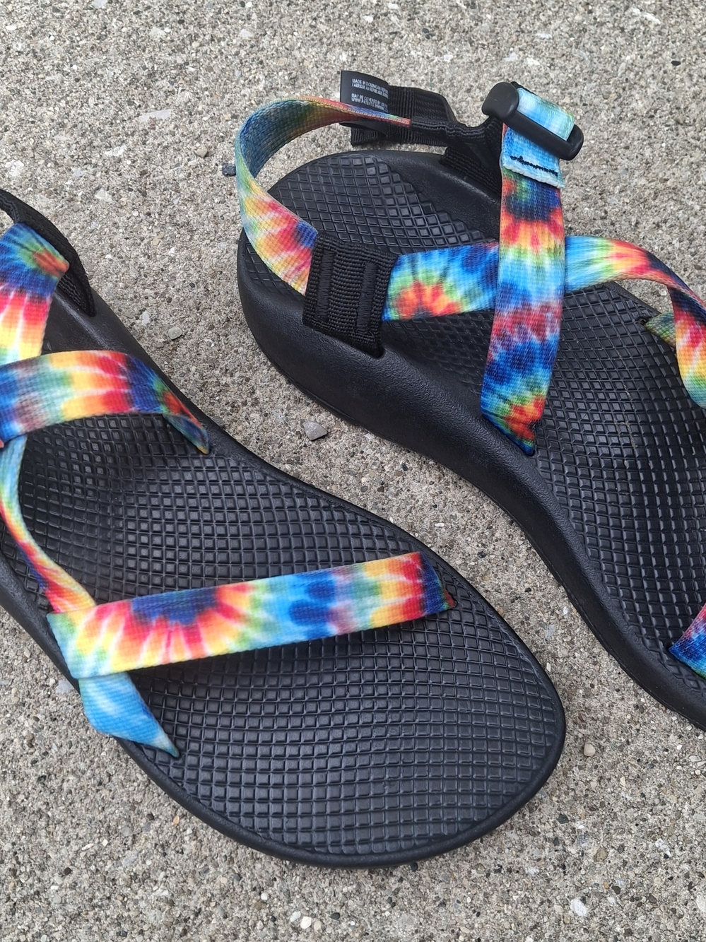 Women's Chacos Z1 Classic Tie-Dye Strap Sandals - Black Footbed - Size 9